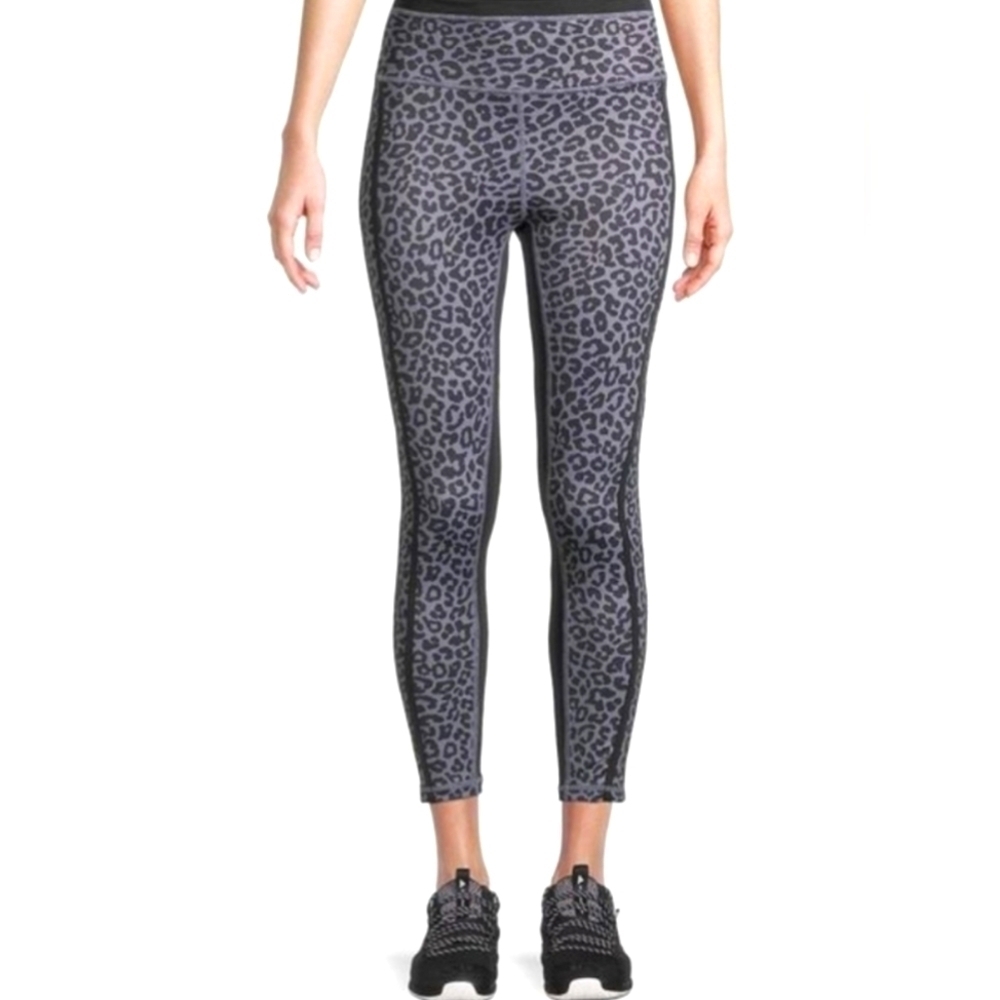 ALL FENIX Black Avery Cheetah-Print Active Leggings Size‎ Medium Sporty